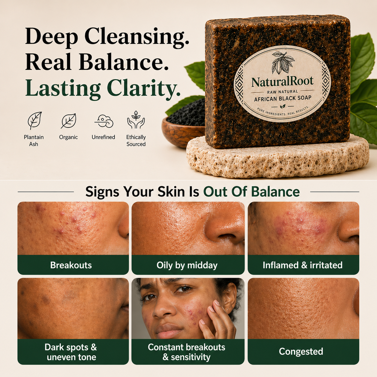 NaturalRoot Raw African Black Soap