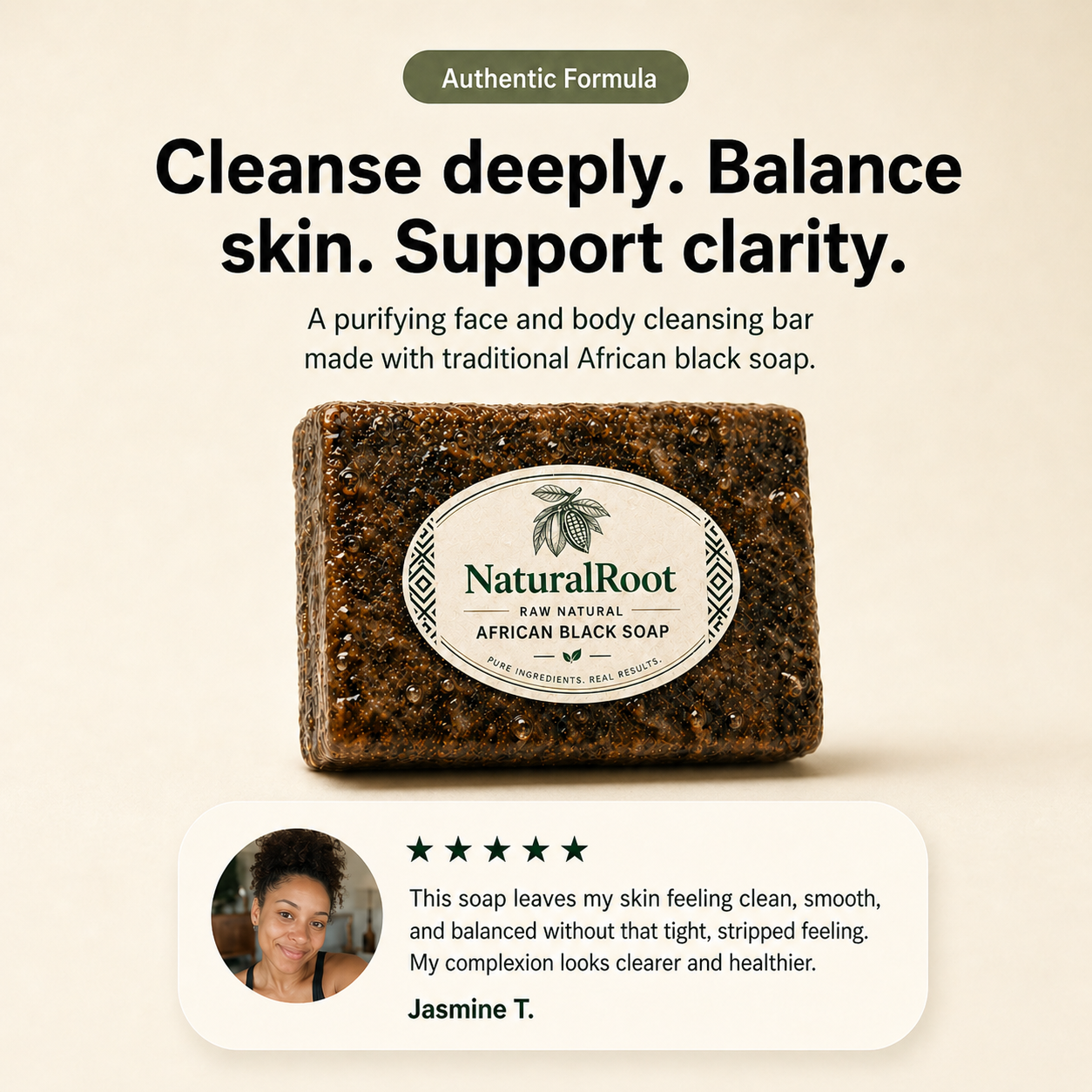 NaturalRoot Raw African Black Soap